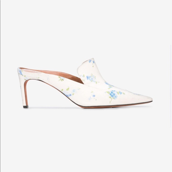 ALTUZARRA FLORAL HYACINTH SILK MULES - Picture 7 of 7